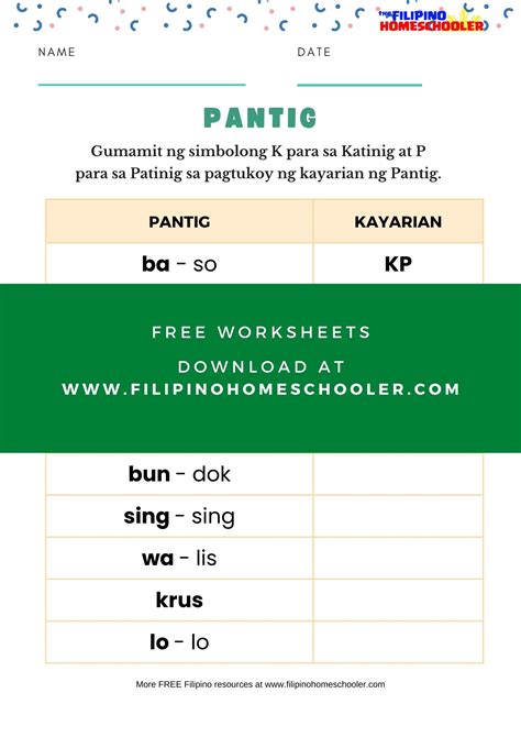 Pantig — The Filipino Homeschooler.